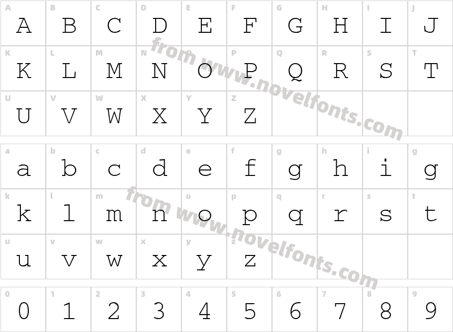 .VnCourier NormalCharacter Map