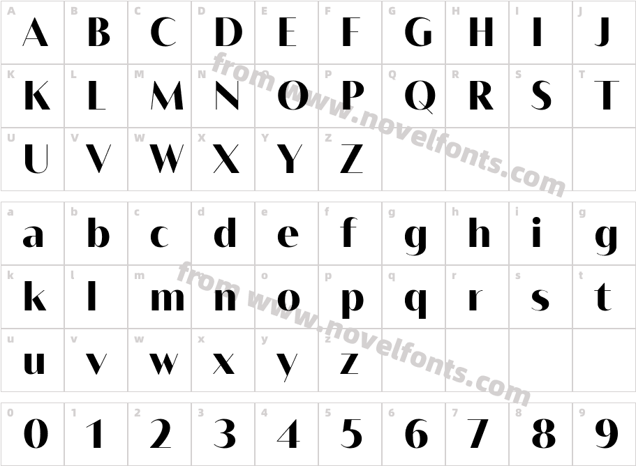 Bw Vivant bw-vivant-blackCharacter Map