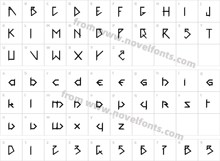 1001head FontCharacter Map