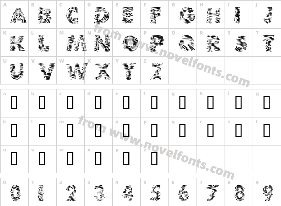 101! Zebra PrintCharacter Map