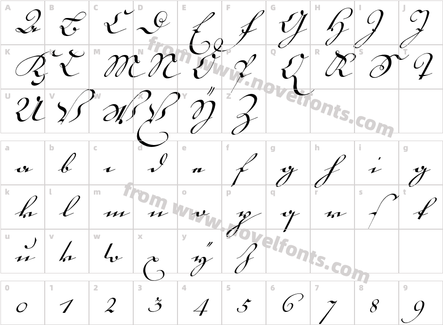 18thCenturyKurrent-RegularCharacter Map