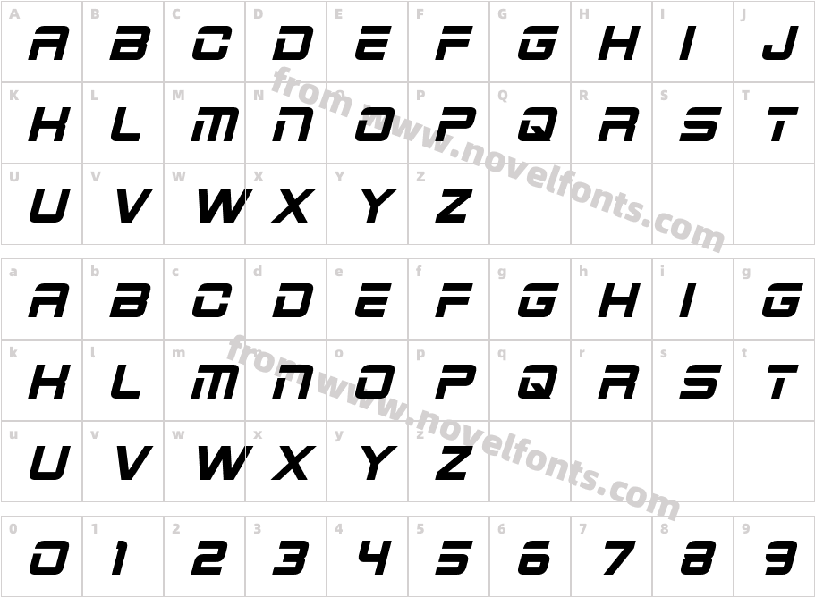 2015CruiserBoldItalicCharacter Map