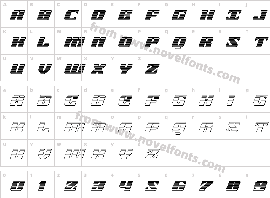 21 Gun Salute Chrome ItalicCharacter Map