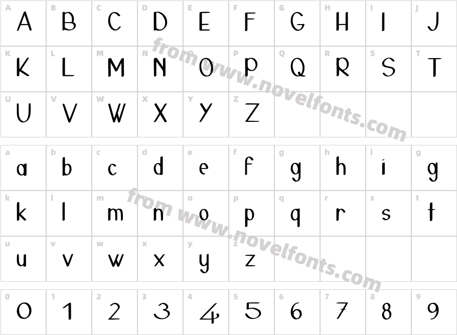 24 Janvier - Light MediumCharacter Map