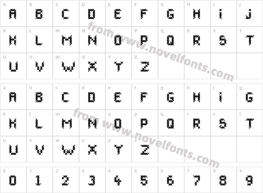 CANEVASRegularCharacter Map