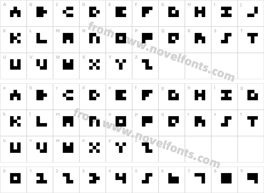 3x3 Font for NerdsCharacter Map