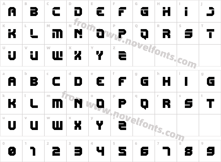 CARBONDROIDRegularCharacter Map