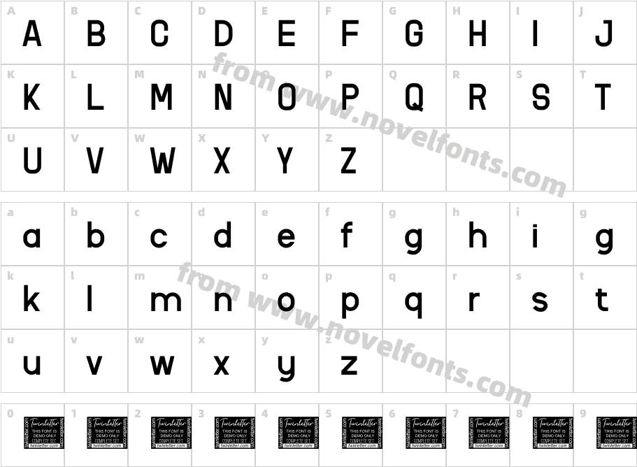 CATHRA Personal UseCharacter Map