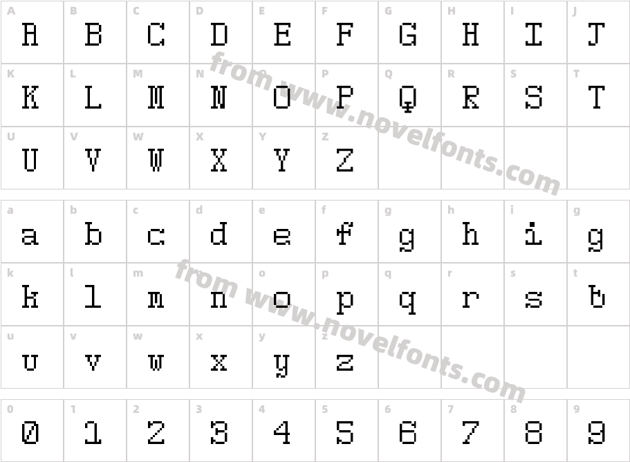 5Pixwriter RegularCharacter Map