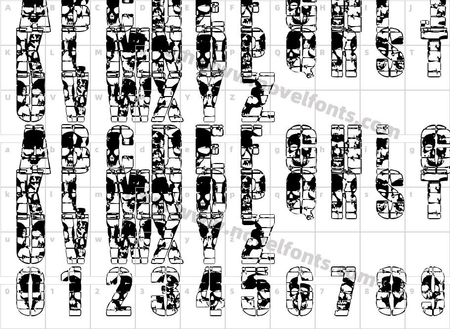 CERCA OF SKULLSCharacter Map