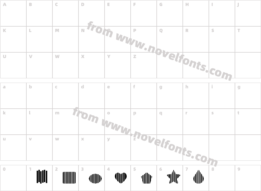 7 Dingbat Slats LTCharacter Map