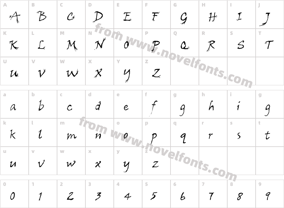 CF Arbre RegularCharacter Map