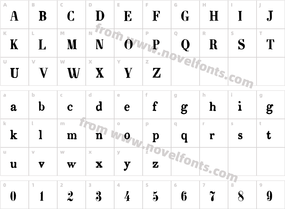 CF Bonaparte RegularCharacter Map