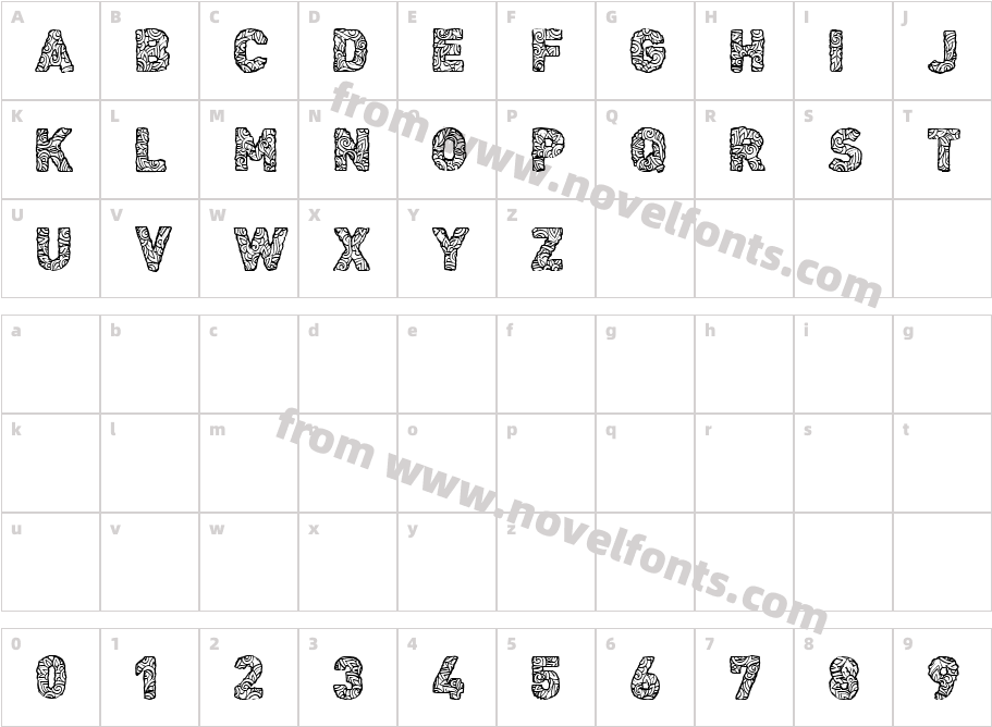 CF Civilisation Maya RegularCharacter Map