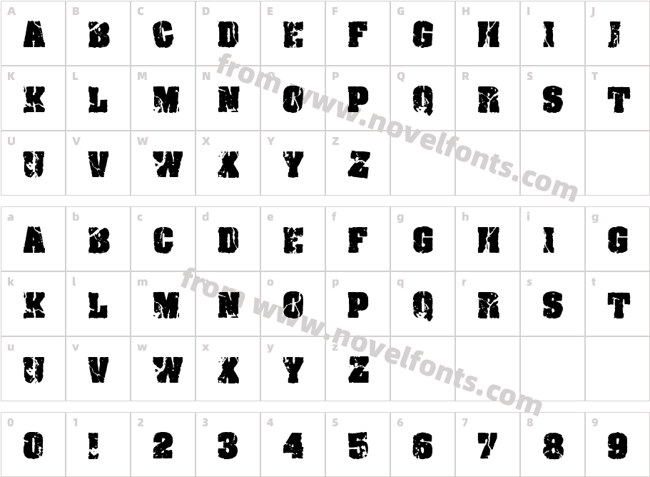 CF Crack and Bold RegularCharacter Map