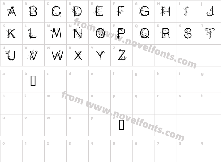 CF Flowers of Destiny Personal RegularCharacter Map