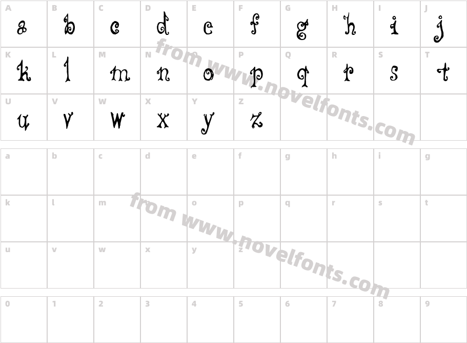 CF Fredo Style RegularCharacter Map