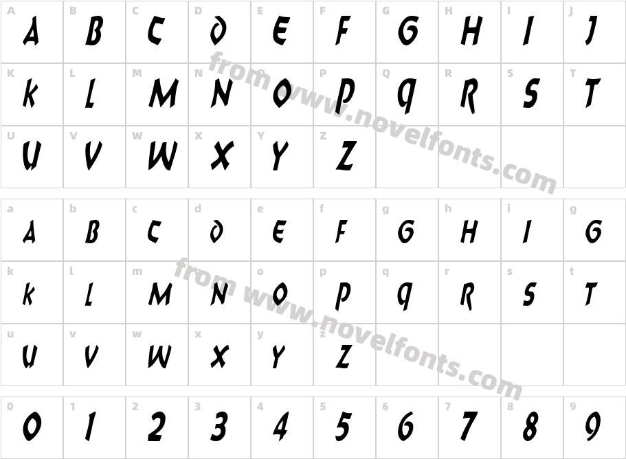 8BallScriptSCapsSSK ItalicCharacter Map