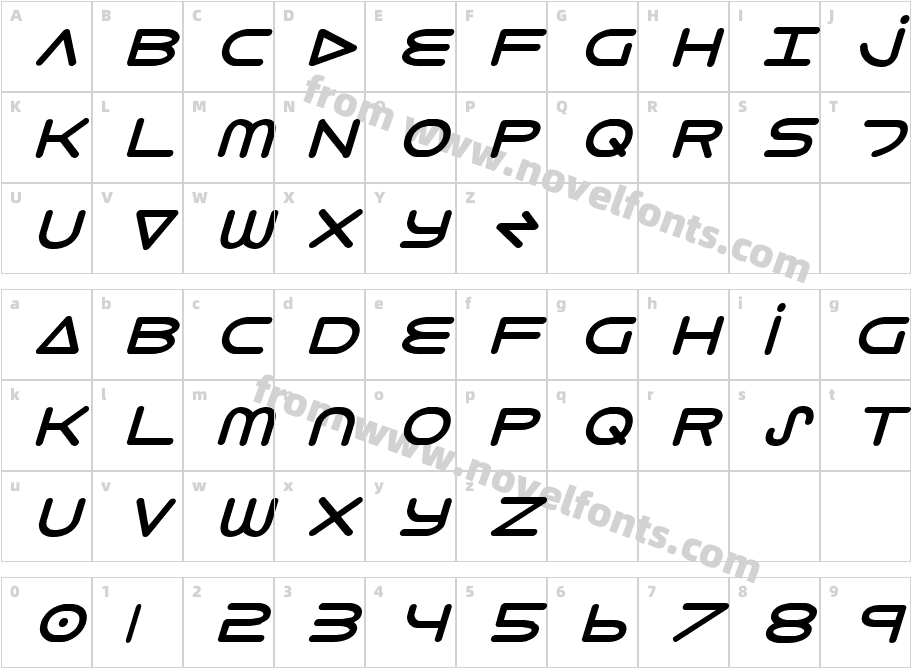 8th Element ExtraBold ItalicCharacter Map