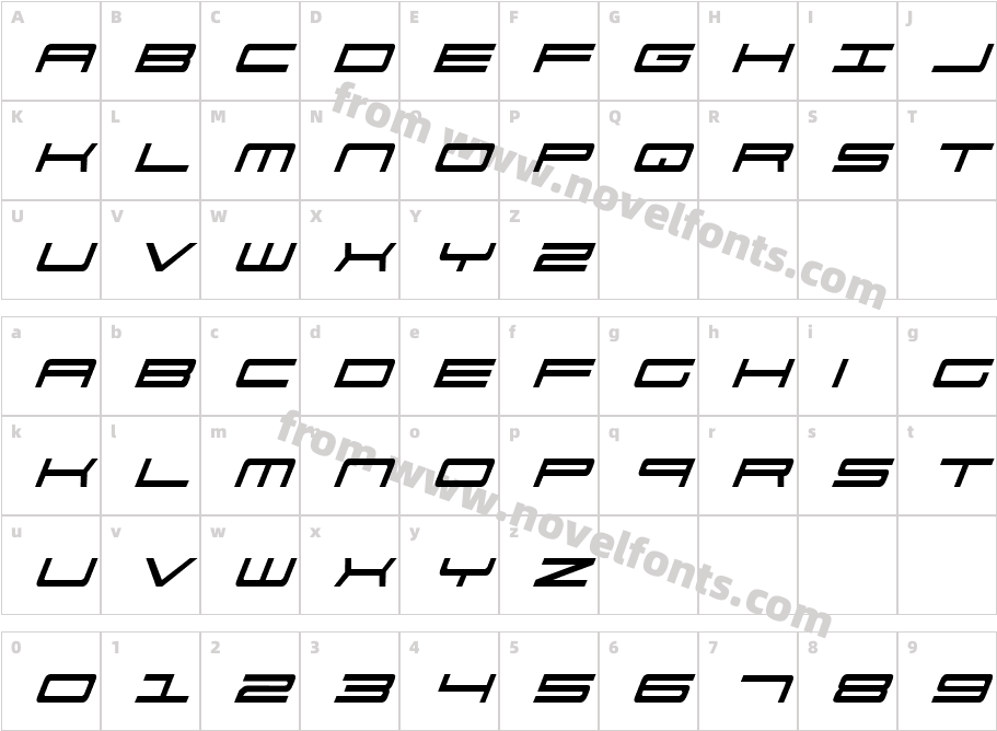 911 Porscha ItalicCharacter Map