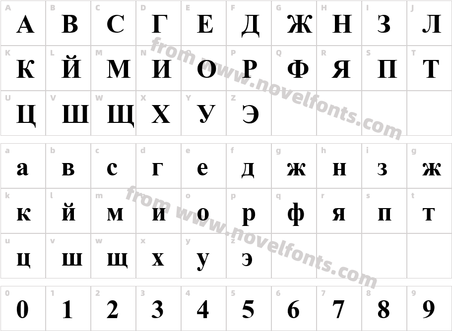 975-CAI978Character Map