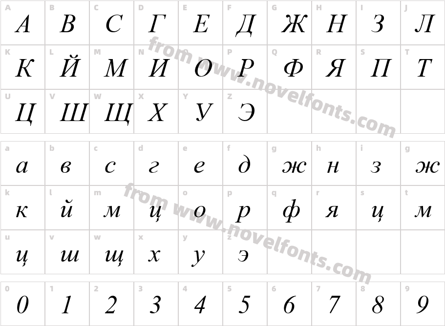 976-CAI978Character Map