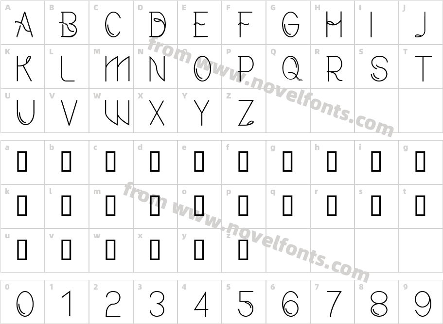 CF Modern 165 RegularCharacter Map