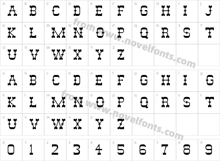 ABANAN RegularCharacter Map