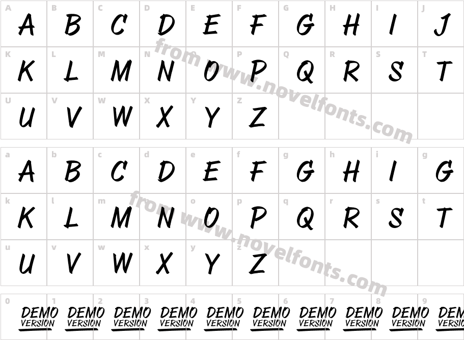 ABOVEADEMOVERSIONCharacter Map