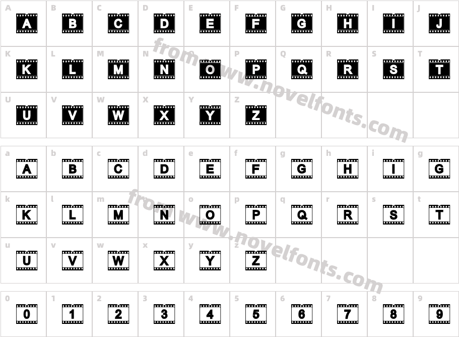 AC FilmstripCharacter Map