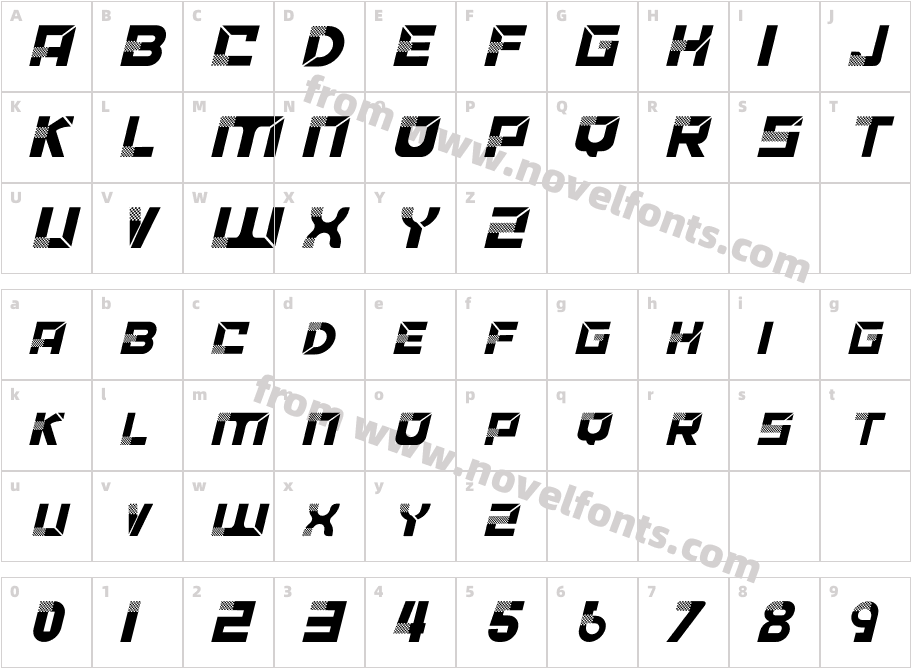 ACCELERARE ItalicCharacter Map