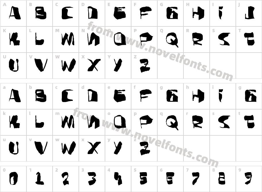 AD Bulky NoteCharacter Map