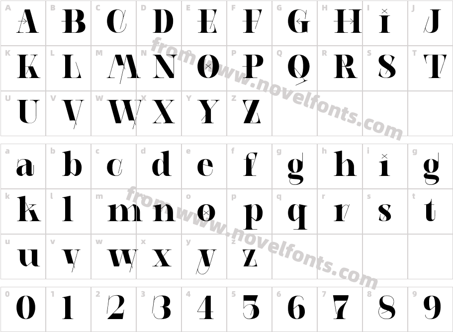 AEROBIC GEOMETRIC BoldCharacter Map