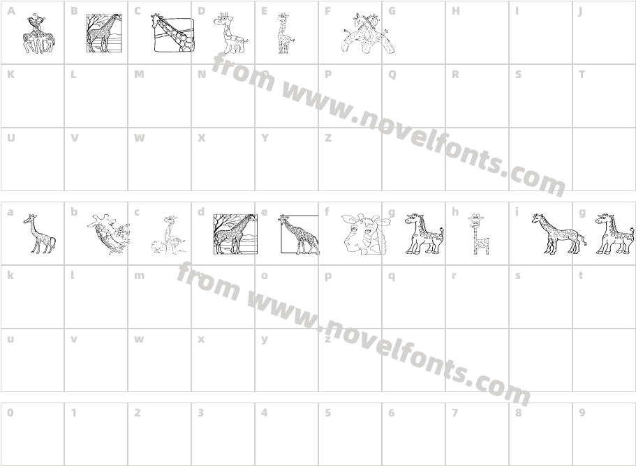 AEZ giraffesCharacter Map