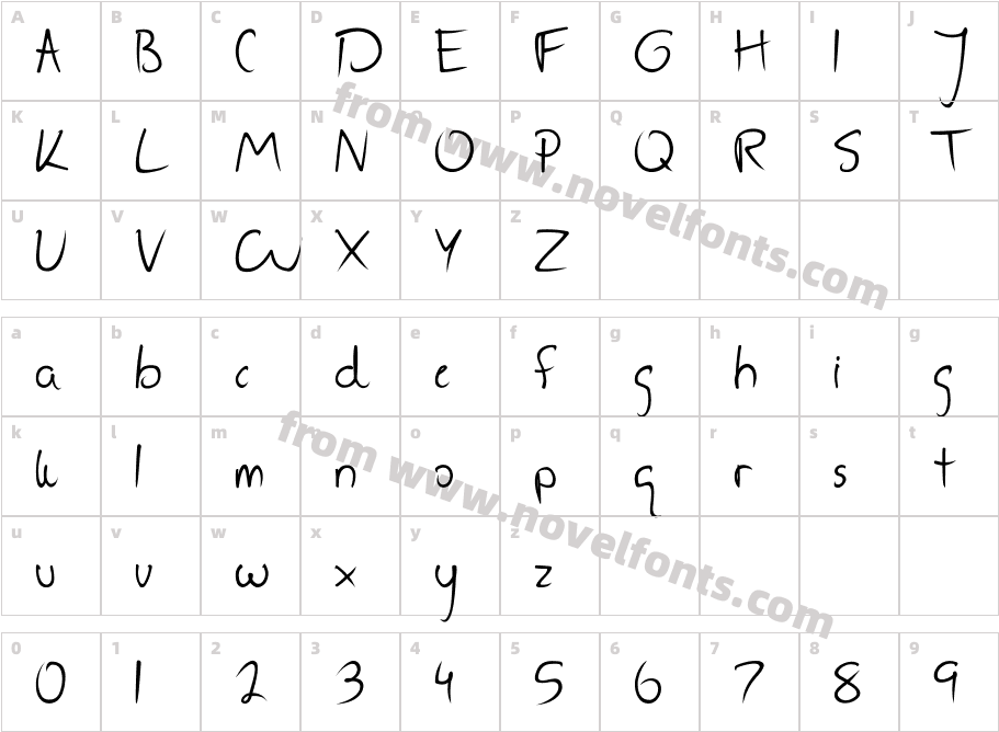 AFE Jen BoldCharacter Map