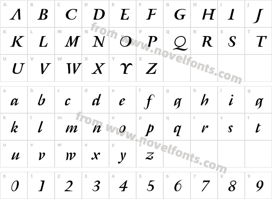 AFRetrospecta-BoldItalicCharacter Map