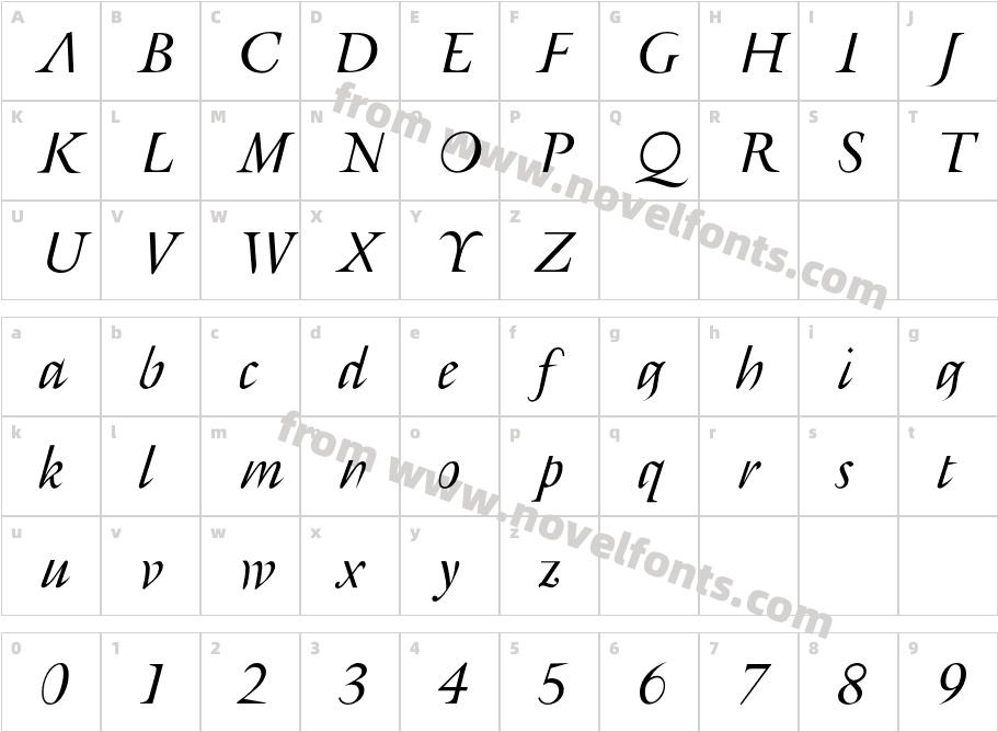 AFRetrospecta-ItalicCharacter Map