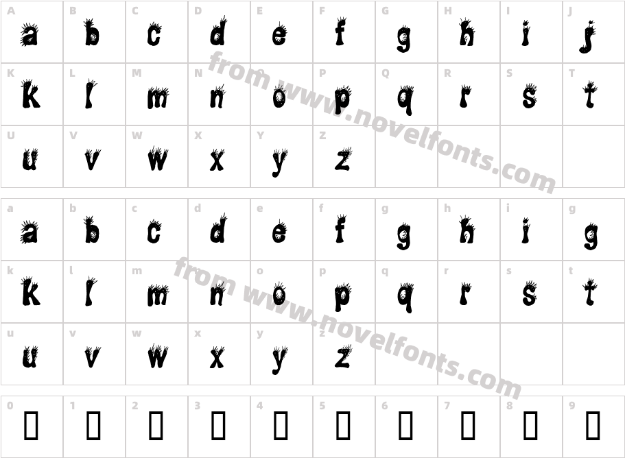 CF Punky RegularCharacter Map