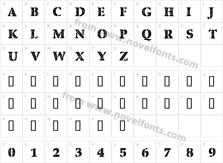 CF Quebec Stamp RegularCharacter Map