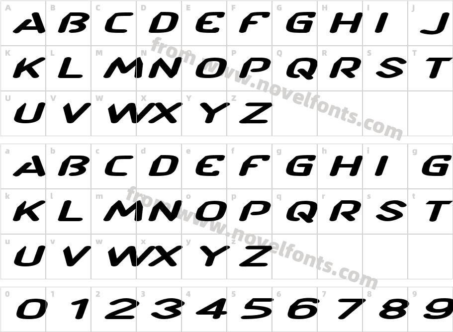 CF TechnoRama SlantedCharacter Map