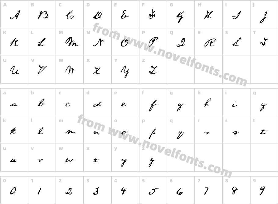 ALincolnFont MediumCharacter Map