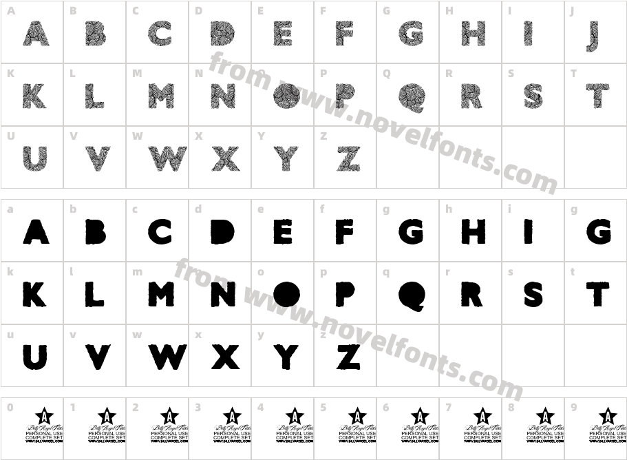 AMAZONIC PERSONAL USE BoldCharacter Map