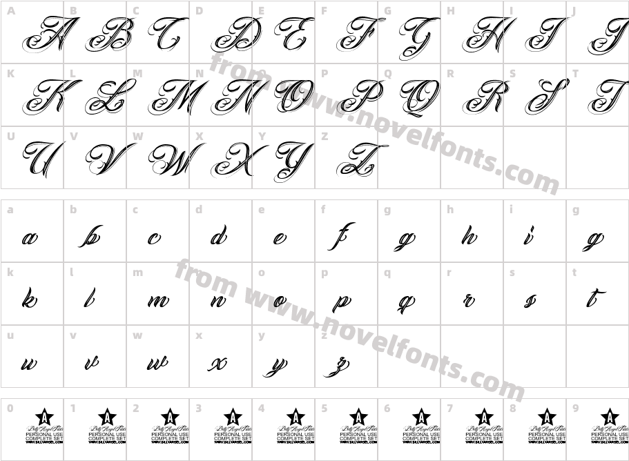 ANGELES PERSONAL USE ItalicCharacter Map