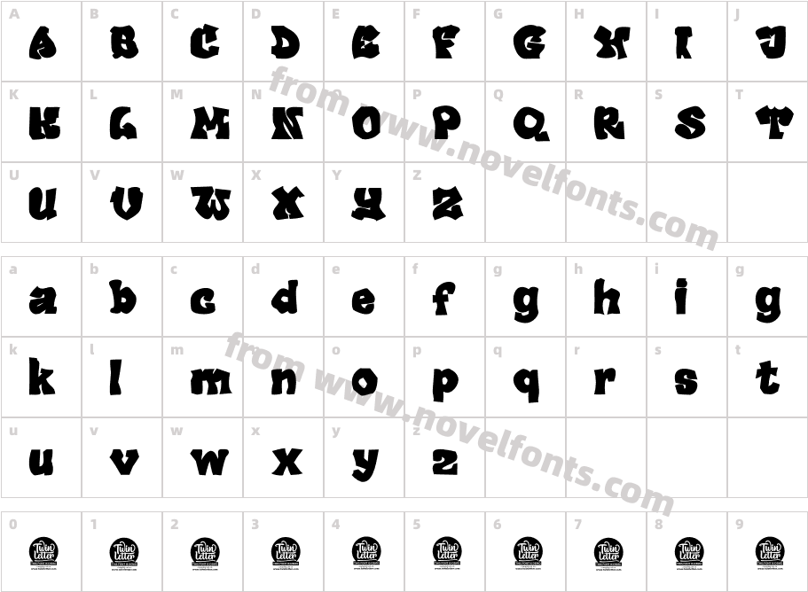 ANTI GRAVITY Bold Personal UseCharacter Map