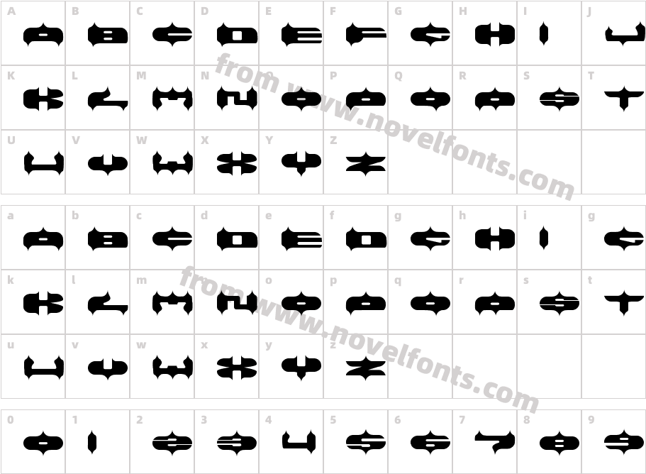 ARABIAN LAMPCharacter Map