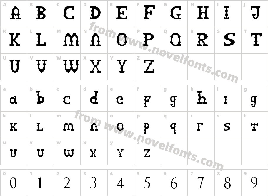 ARCUTYPE SVCharacter Map