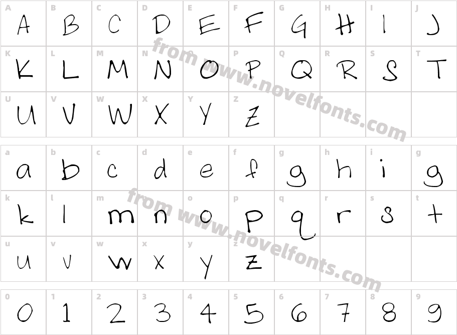 AS Melanie HandwrittingCharacter Map