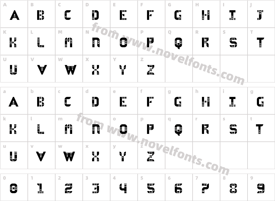 ASVELASCARegularCharacter Map