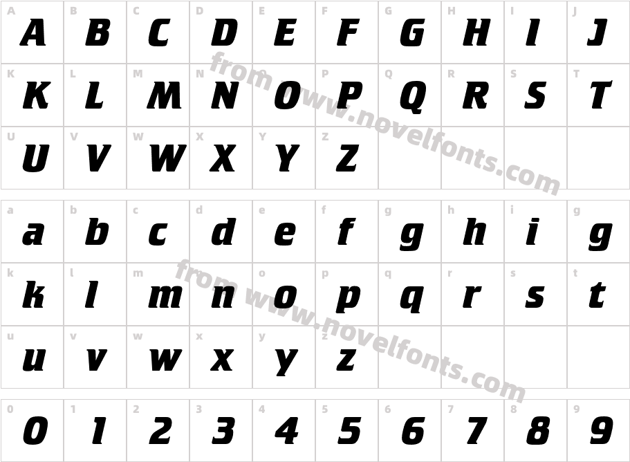 ATCrillee-BoldItalicCharacter Map