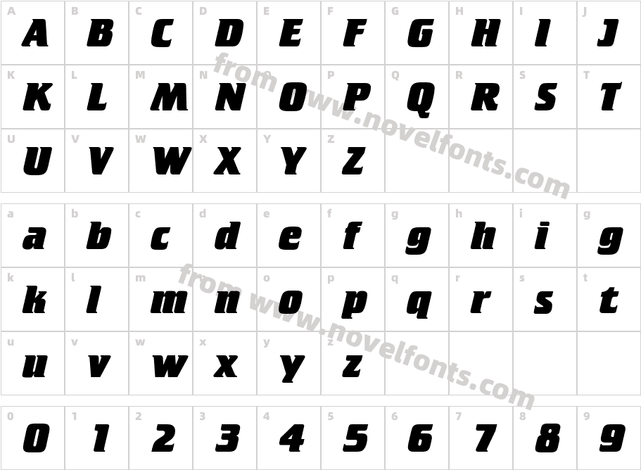 ATCrillee-ExtraBoldItalicCharacter Map